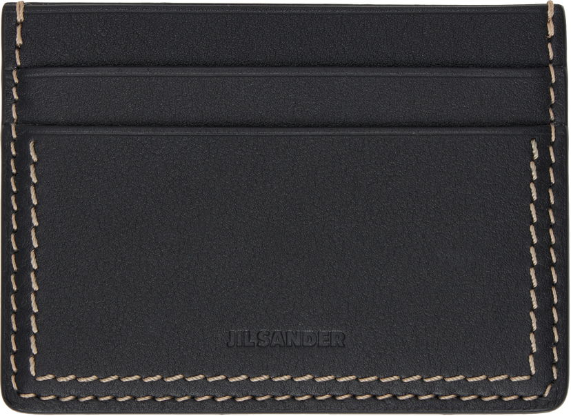 Plånbok Jil Sander Jil Sander Leather Card Holder Svart | J25VL0009_P7314