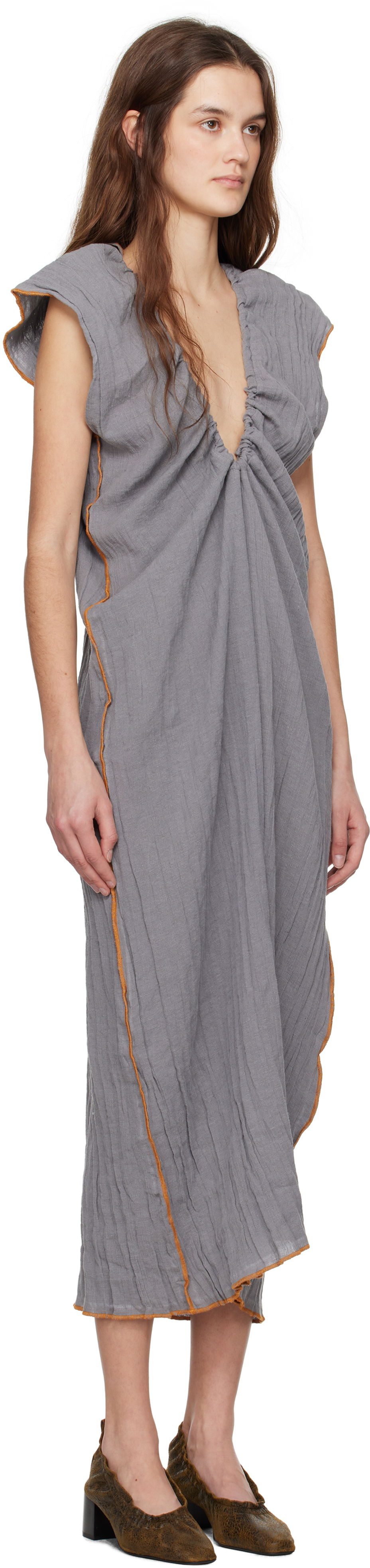 Klä Baserange Baserange Max Draped Maxi Dress Grå | DRMX-LC-SP25, 1
