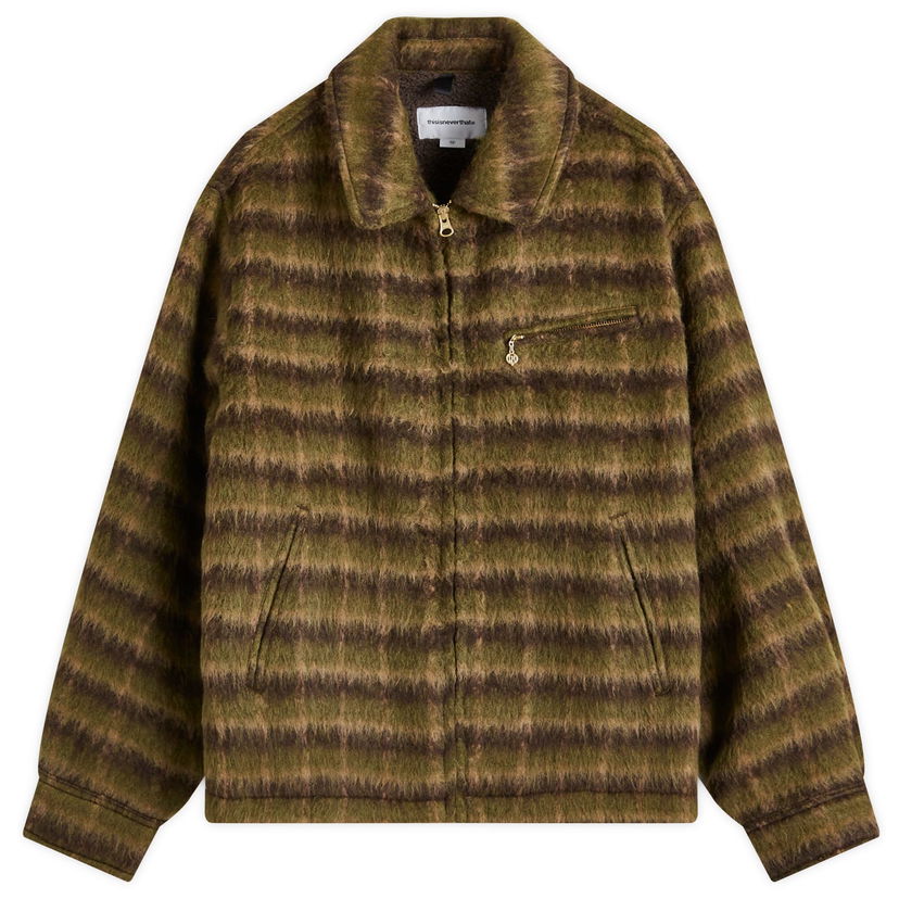 Jacka thisisneverthat Brushed Wool Check Jacket Grön | TN243AOWLS01-DBN