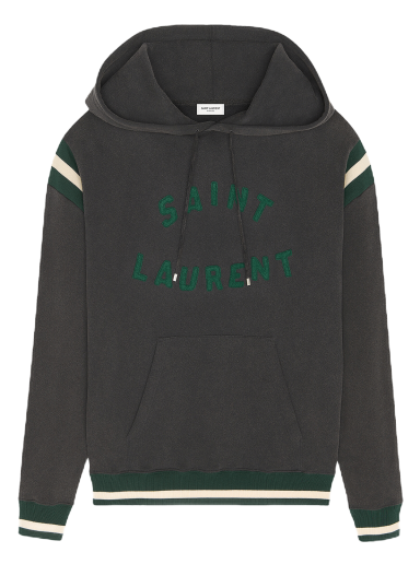 Sweatshirt Saint Laurent Logo Varsity Hoody Svart | 689395 Y36SV 1175