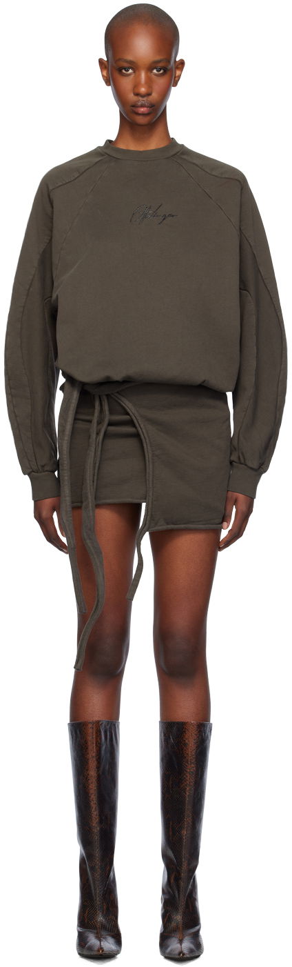 Klä Ottolinger Ottolinger Drape Jersey Minidress Grön | 1150303521