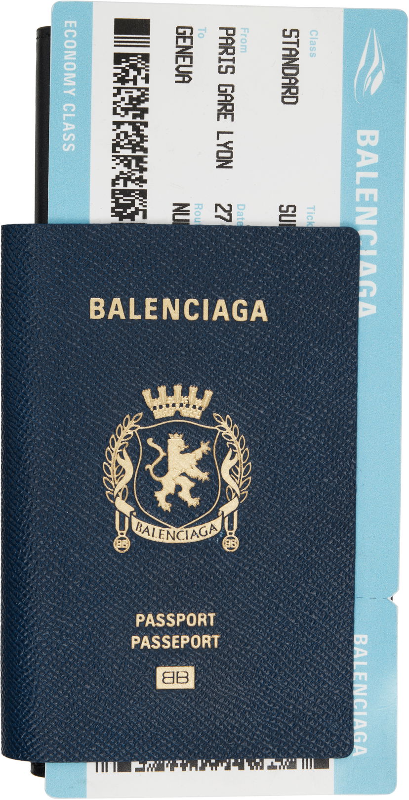 Plånbok Balenciaga Passport Long 1 Ticket Wallet Mörkblå | 7877742AA3R