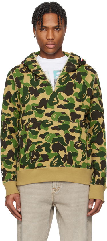 Sweatshirt BAPE A Bathing Ape ABC Camo Shark Half Zip Hoodie Grön | 001PPK801010M, 0