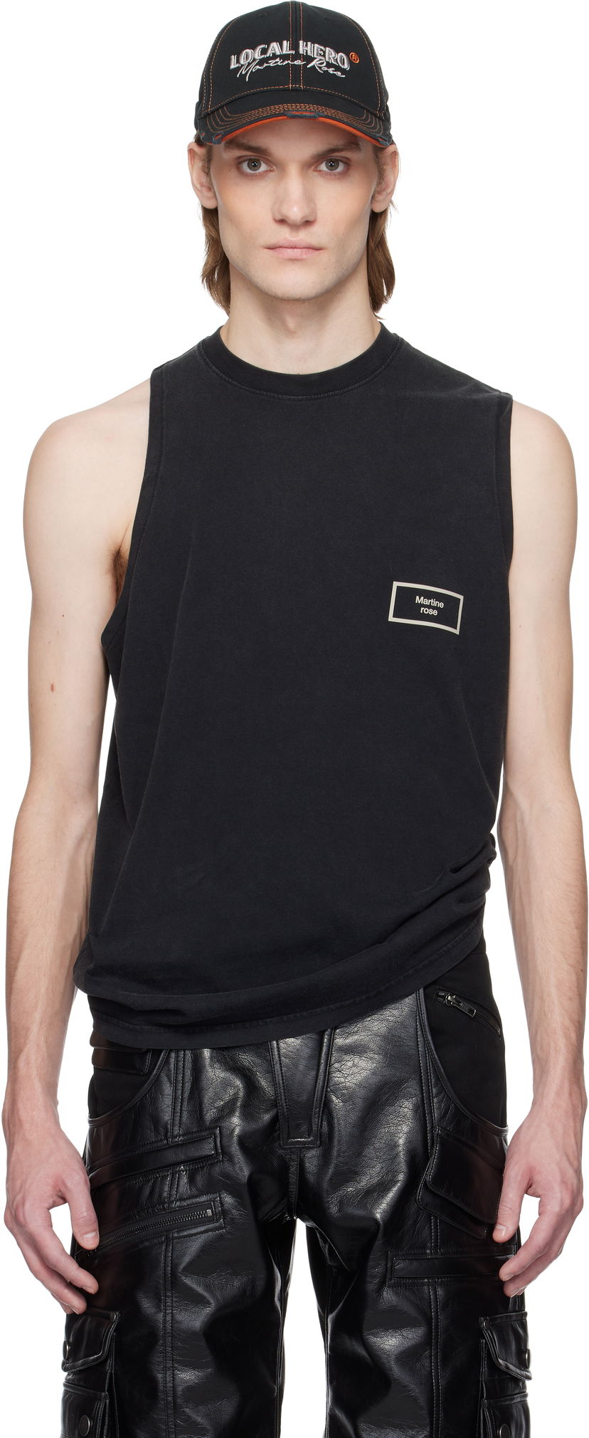 Linne Martine Rose Martine Rose Logo Tank Top Svart | 622JE01002B