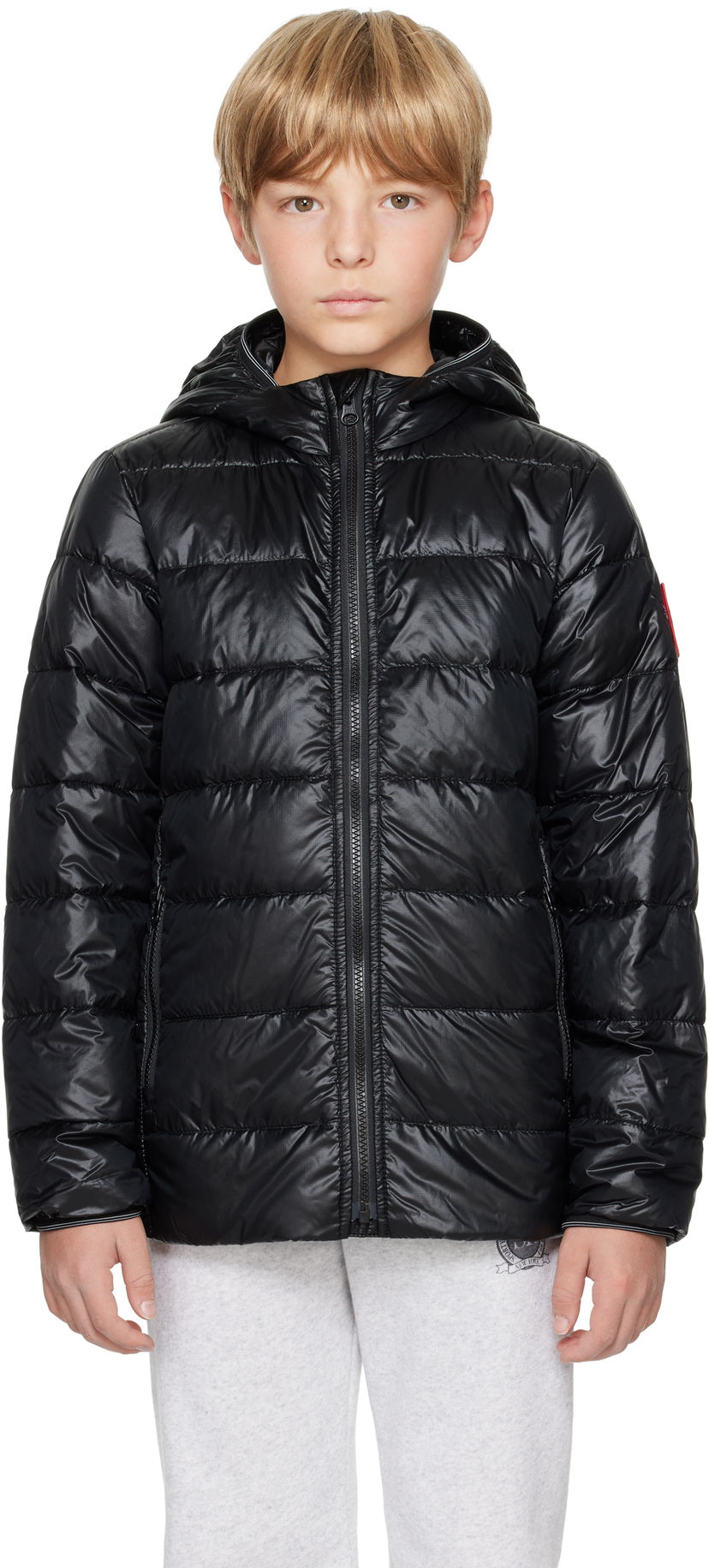 Pufferjacka Canada Goose Kids' Crofton Hoody Down Jacket Svart | 5460Y