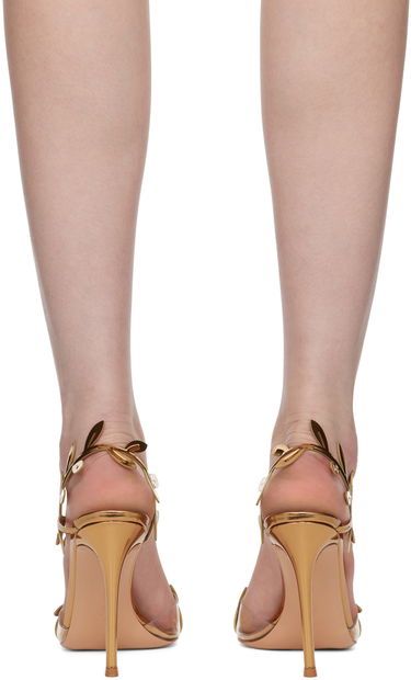Sneakers och skor Gianvito Rossi Flavia Leaf-Embellished Heeled Sandals Metallisk | G32407.15RIC.GME, 1