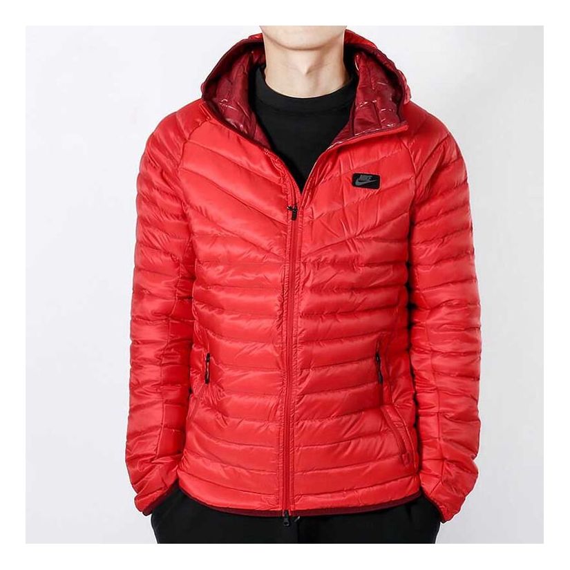 Pufferjacka Nike Sportswear Stay Warm Hooded Down Jacket Röd | 693534-657