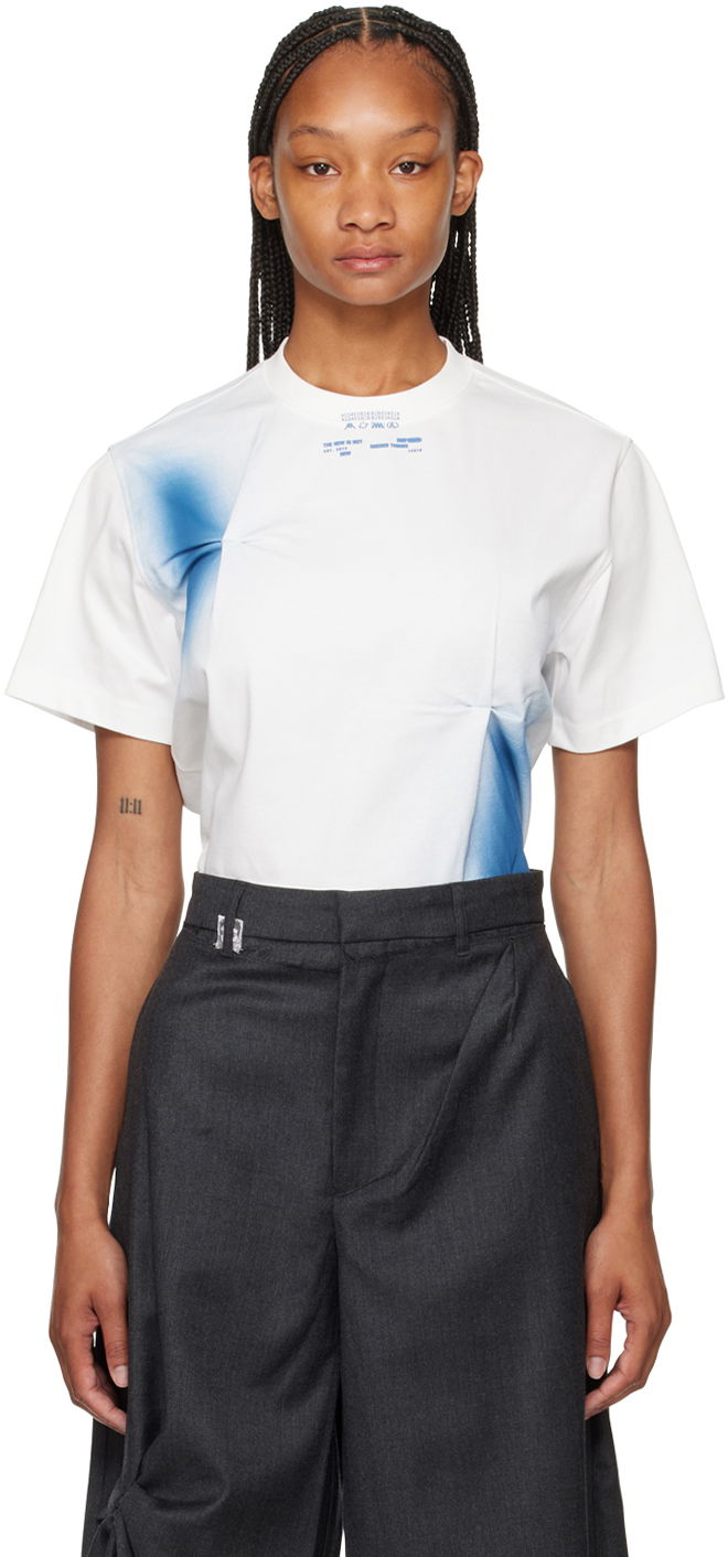 T-shirt ADER ERROR Nowia Graphic Print Cotton T-Shirt Vit | BN01SSTS0102OW