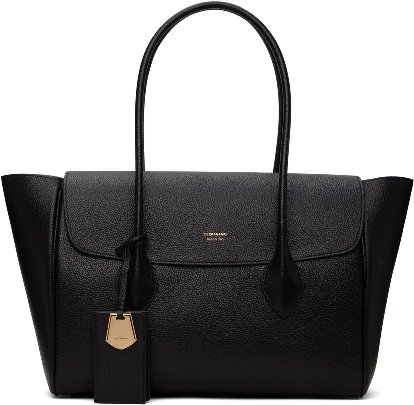 Tygpåse FERRAGAMO Ferragamo East-West XL Tote Svart | 770541