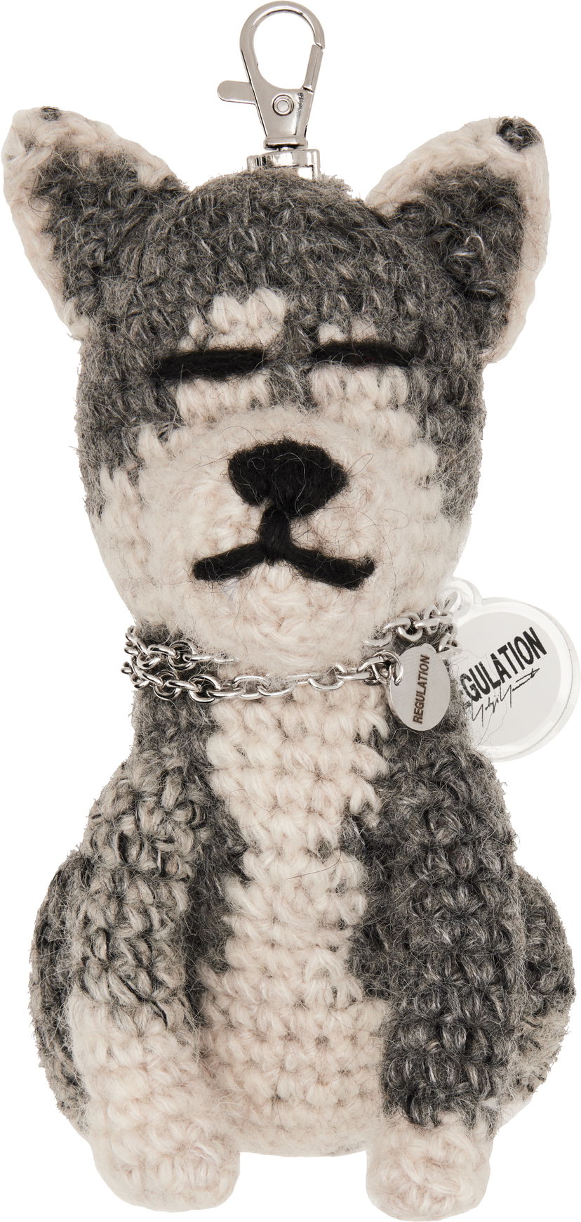 Nyckelringar Yohji Yamamoto Yohji Yamamoto Combination Knit Dog Keychain Grå | FM-K59-902