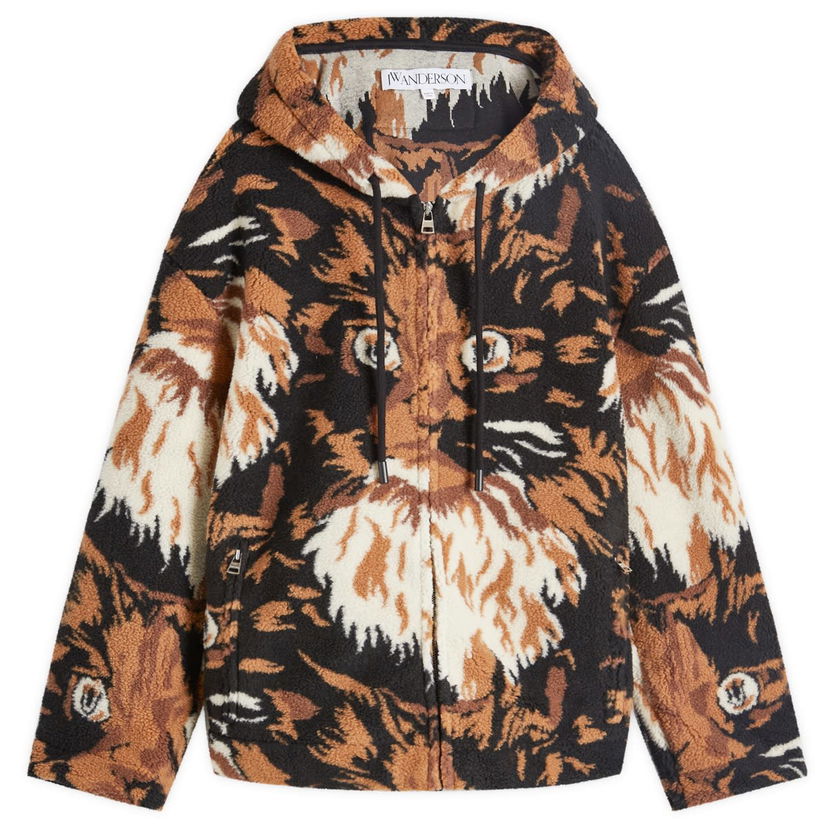 Jacka JW Anderson Zip Front Hooded Jacket Brun | JK0324-PG1585-600