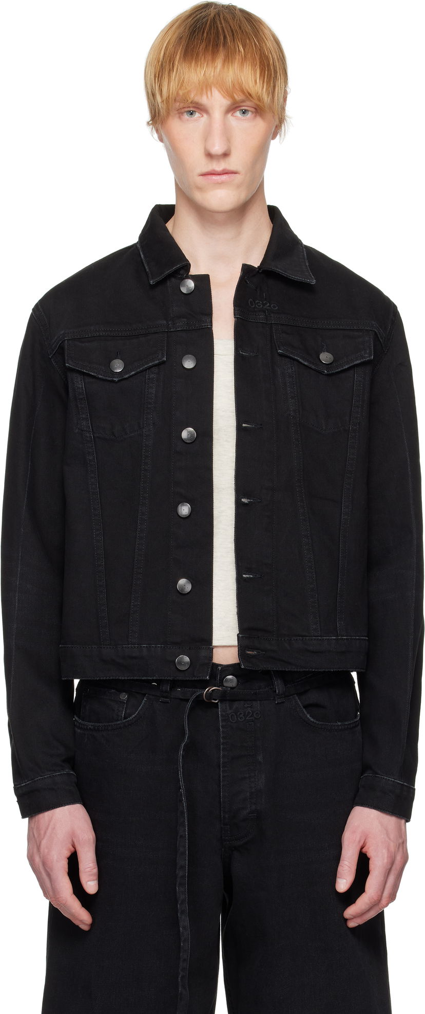 Jacka 032C 032c Down To Earth Boxy Denim Jacket Svart | S25-URD-1921-050