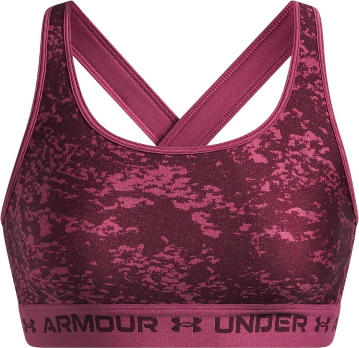 Behå Under Armour Under Armour Crossback Mid Print Sports Bra Rosa | 1361042-659, 0