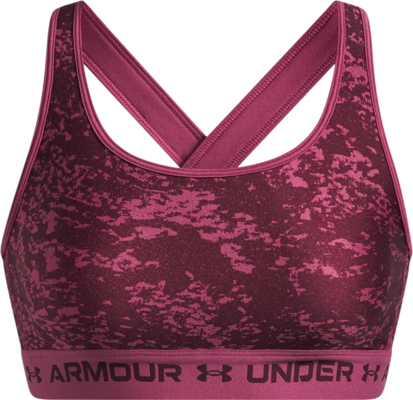 Behå Under Armour Under Armour Crossback Mid Print Sports Bra Rosa | 1361042-659
