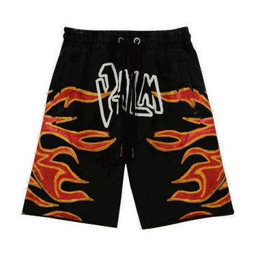 Shorts Palm Angels GD Graffiti Flames Sweatshort Svart | PMCI010F22FLE0051001, 0