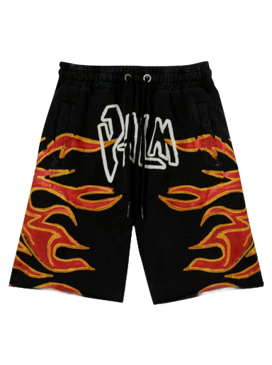 Shorts Palm Angels GD Graffiti Flames Sweatshort Svart | PMCI010F22FLE0051001
