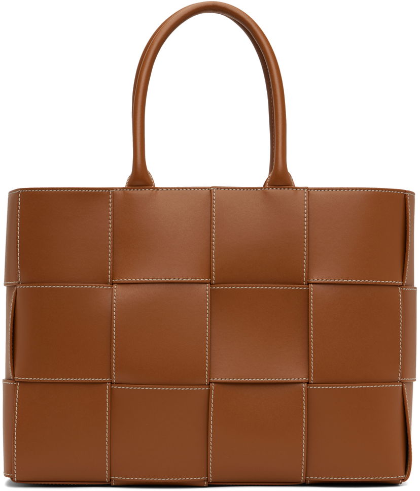 Tygpåse Bottega Veneta Medium Arco Leather Tote Bag Brun | 756682 V39K0