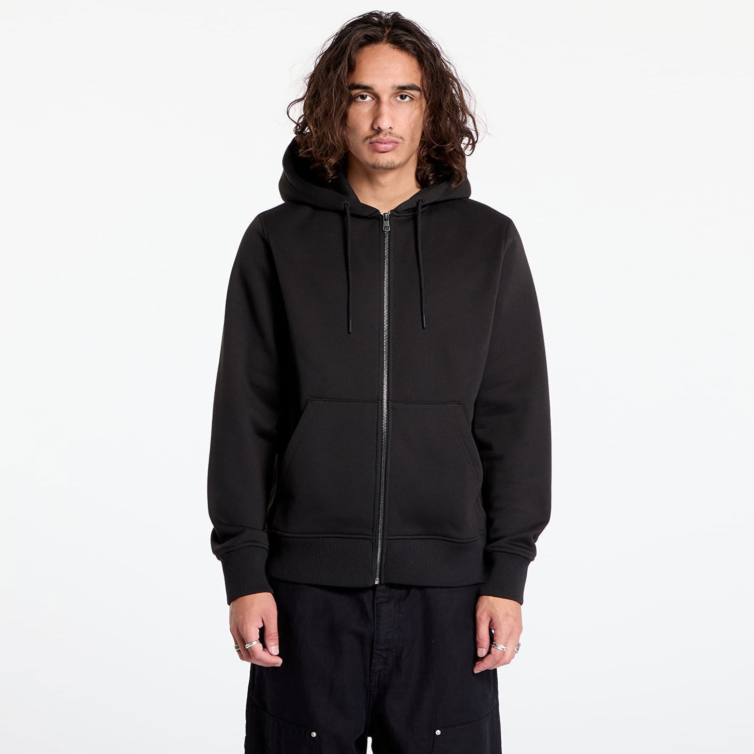 Sweatshirt CALVIN KLEIN Logo Tape Zip Through Black Svart | J30J326138 BEH, 0