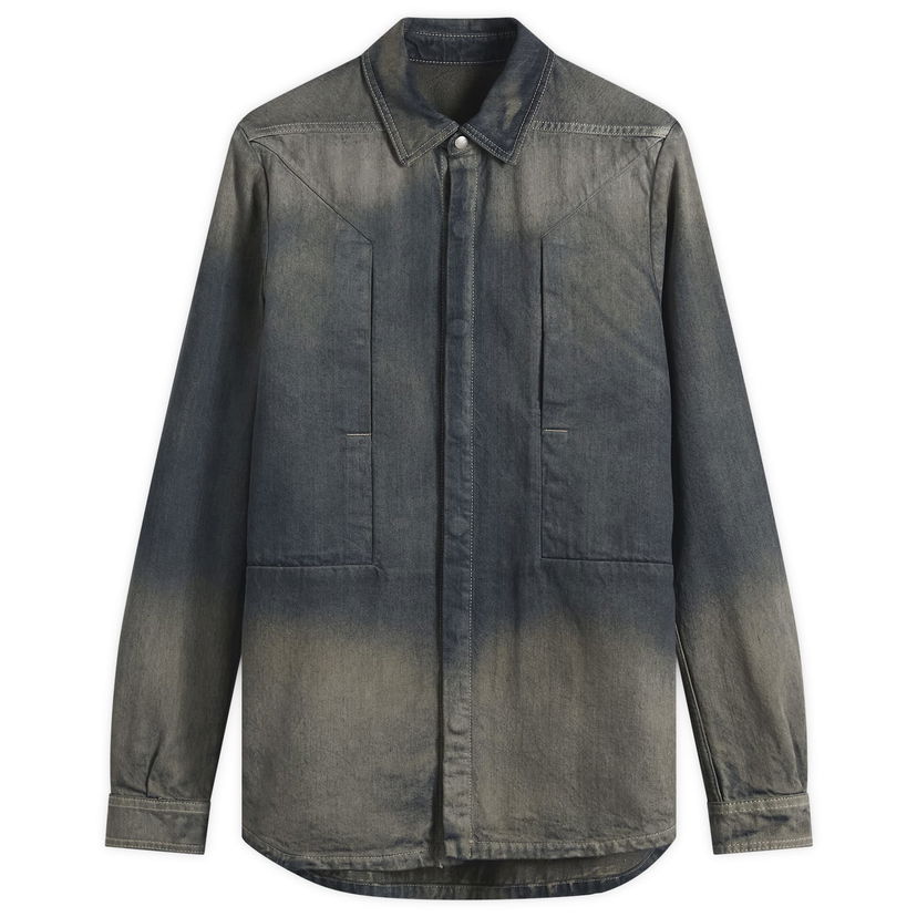 Skjorta Rick Owens Fogpocket Denim Shirt Grå | RU02E1237-DKDEG-78D