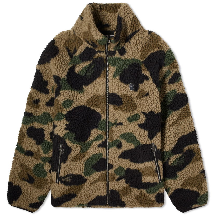 Jacka BAPE A Bathing Ape 1St Camo Metal One Point Fleece Jacket Grön | 001LJJ801064I-GRN