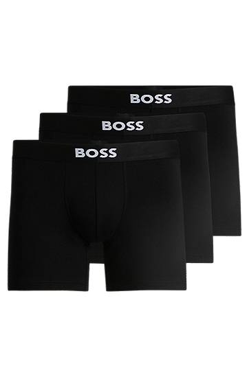 Boxare BOSS BOSS Stretch Cotton Boxer Briefs, 3-Pack Svart | 50544272