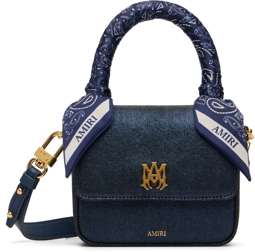 Handväska AMIRI 'MA' Denim Micro Bag Mörkblå | AWBGTH1085