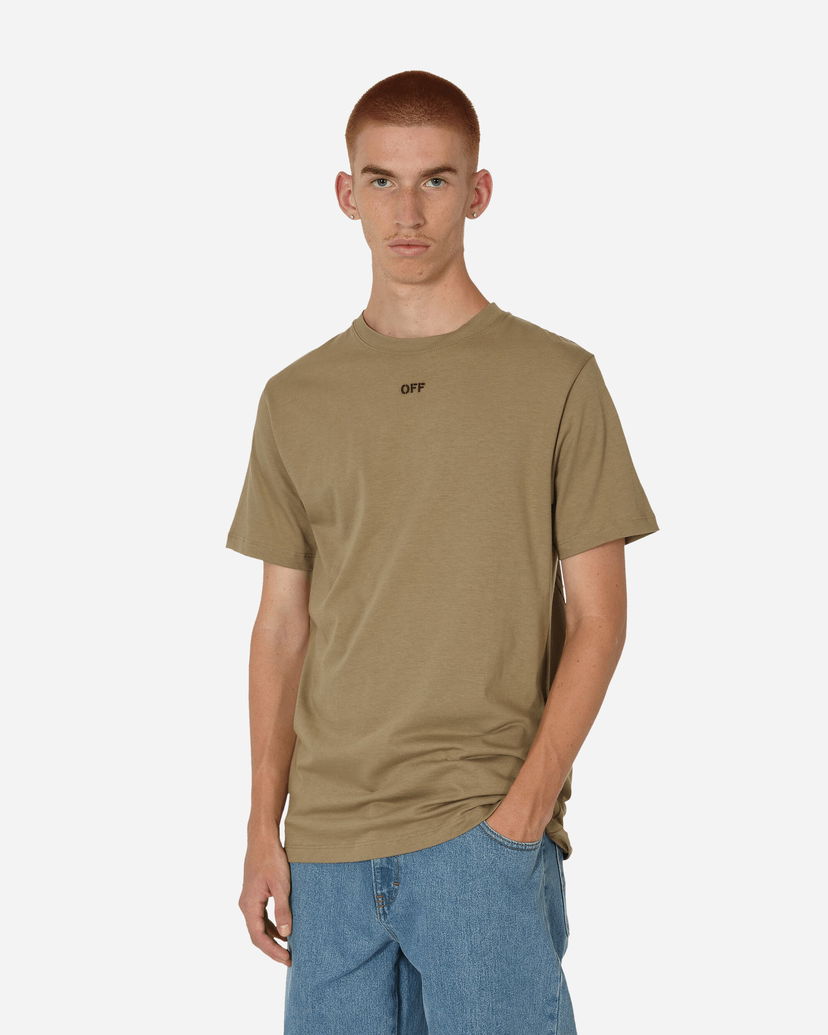 T-shirt Off-White Off Stitch Slim Grön | OMAA027F23JER008 6110
