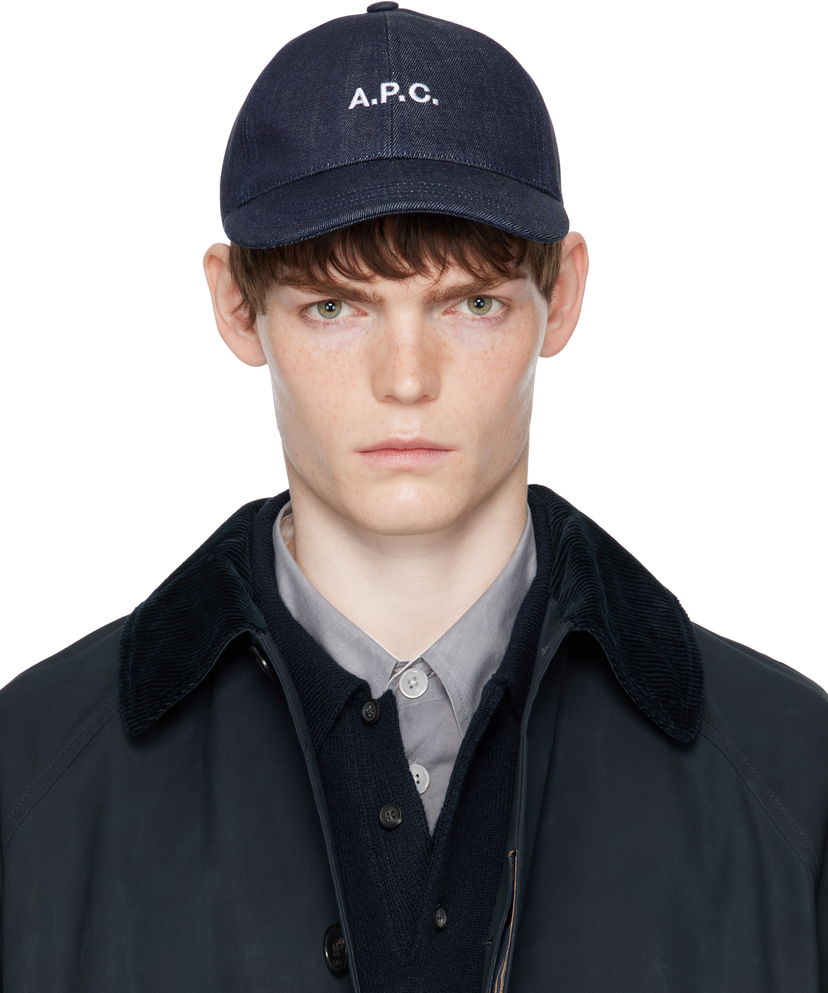 Keps A.P.C. A.P.C. Charlie Denim Baseball Cap Mörkblå | COHIZ-M24069