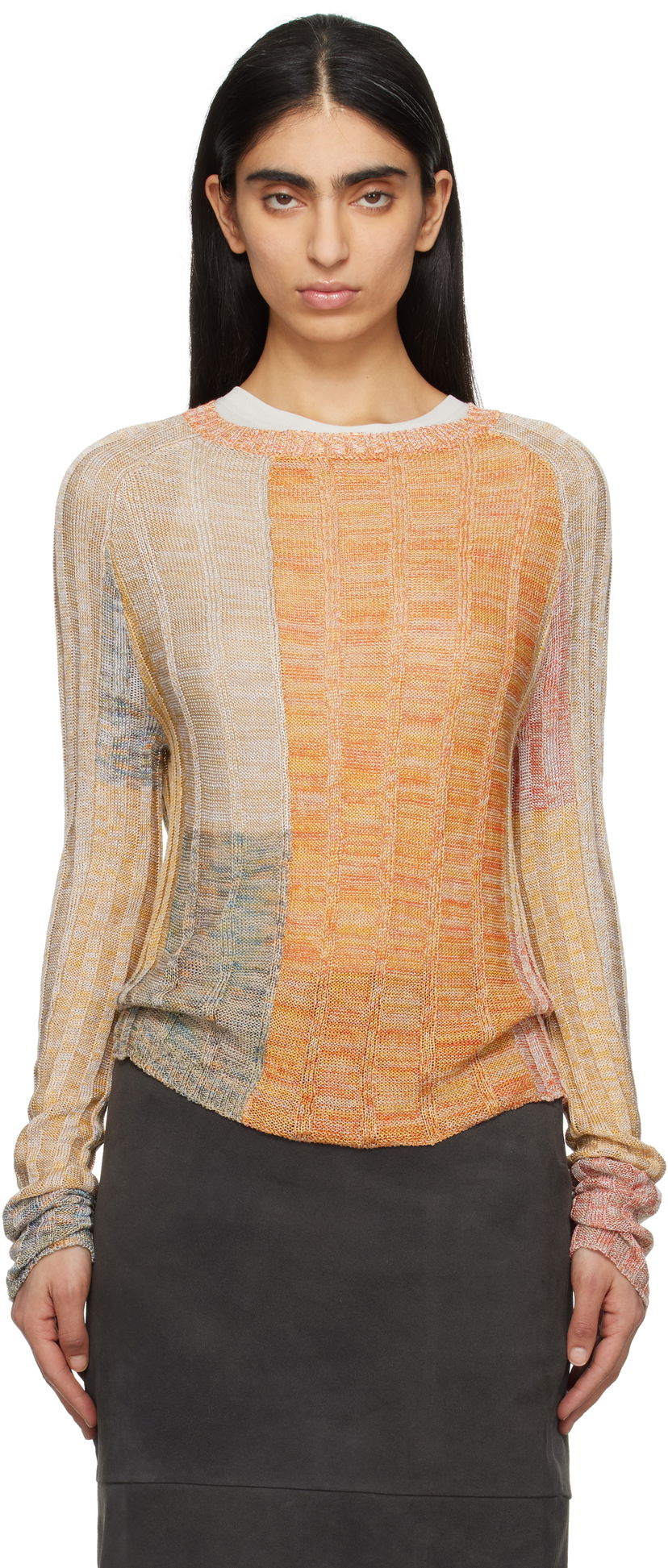 Sweater Eckhaus Latta Eckhaus Latta Symphony Knit Sweater Orange | 8021-EL-PS25-R -
