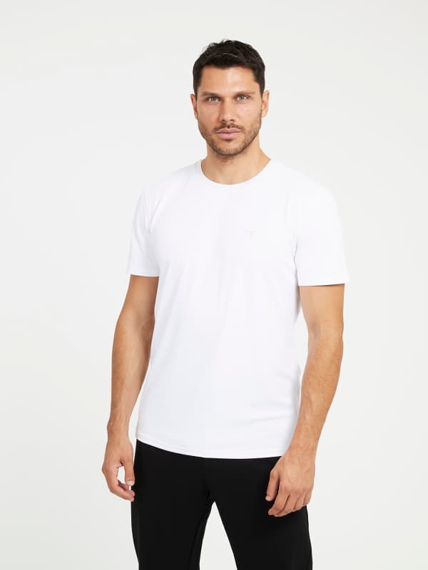 T-shirt GUESS Small Triangle Logo Stretch Vit | M3YI45KBS60, 0