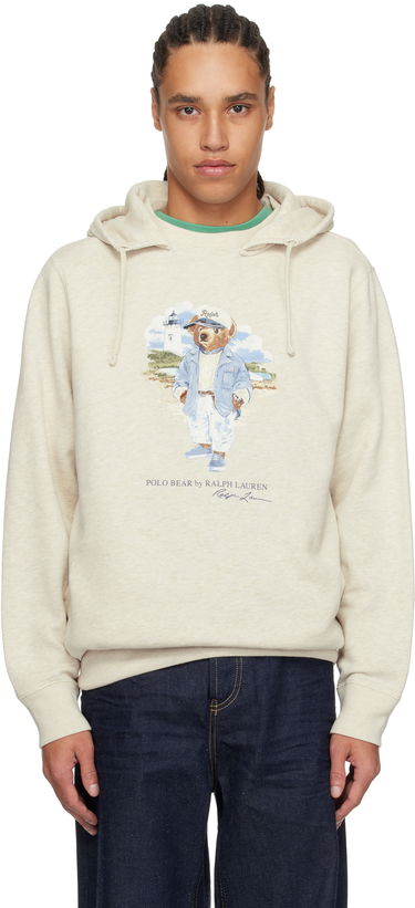 Sweatshirt Polo by Ralph Lauren Ralph Lauren Polo Bear Slub Fleece Hoodie Beige | 710966739001, 0