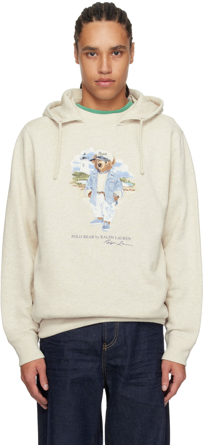 Sweatshirt Polo by Ralph Lauren Ralph Lauren Polo Bear Slub Fleece Hoodie Beige | 710966739001