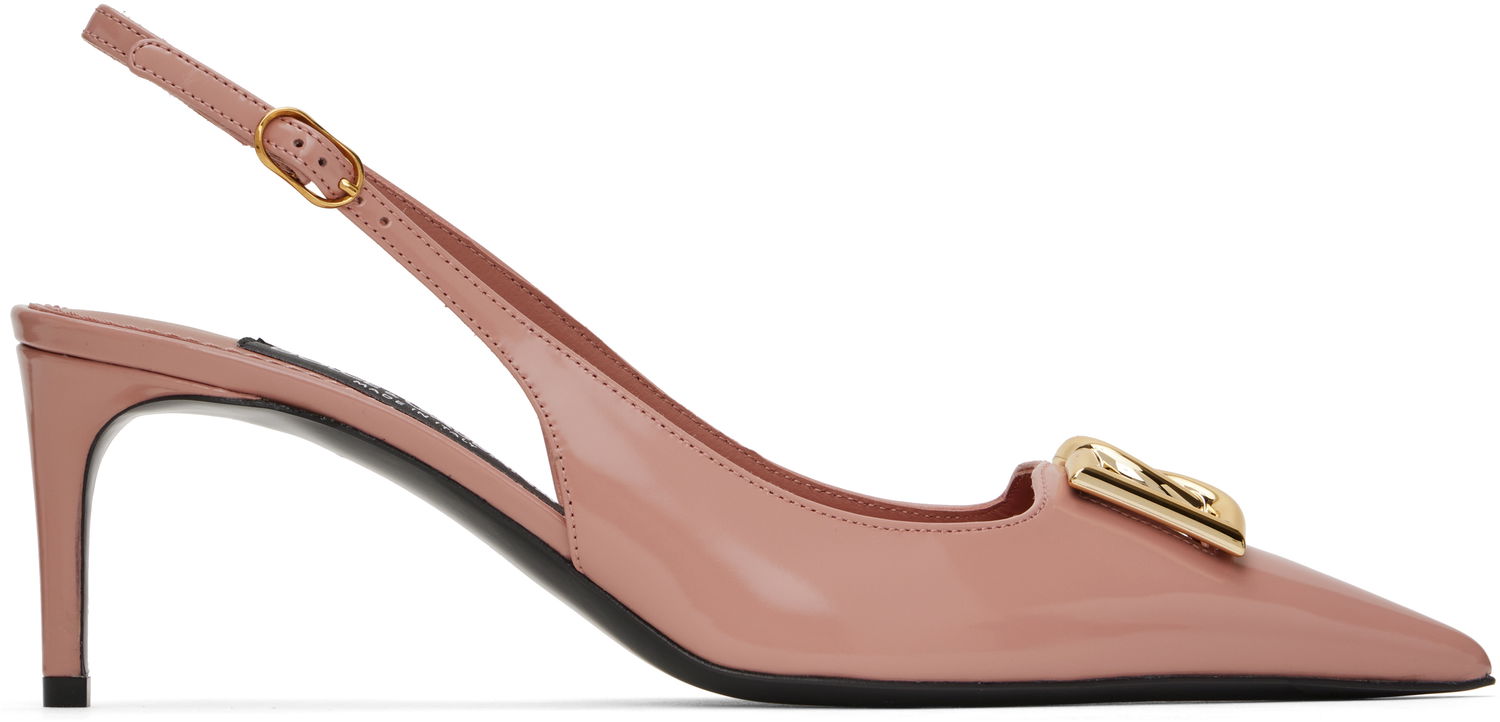 Sneakers och skor Dolce & Gabbana Dolce&Gabbana Polished Calfskin Slingback Heels Rosa | CG0894 A1037, 0
