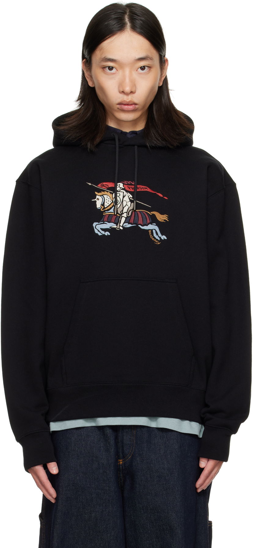 Sweatshirt Burberry Burberry EKD Knight Graphic Hoodie Svart | 8115126