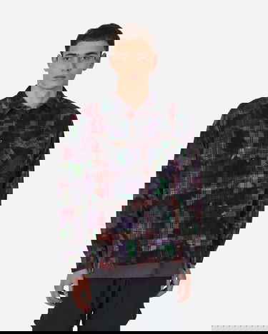 Skjorta Needles 7 Cuts Wide Uneven Dye Flannel Shirt Flerfärgad | MR350 1003, 1