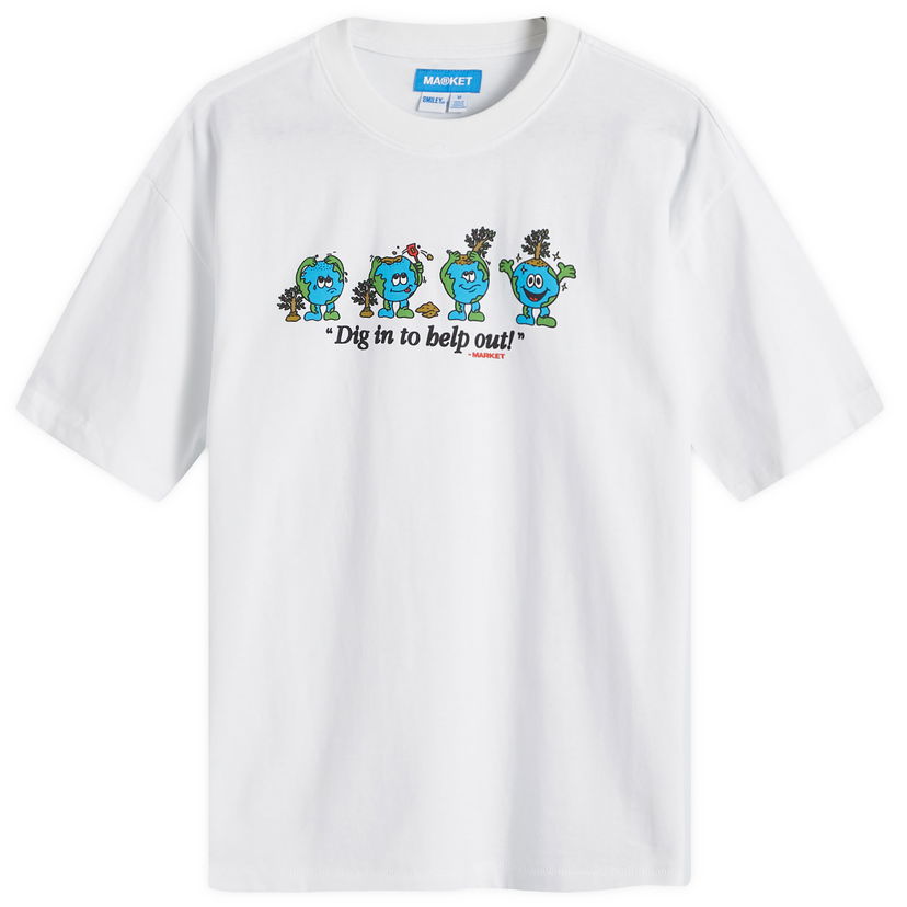 T-shirt MARKET Men's Dig In T-Shirt White Vit | 399001935-WHT