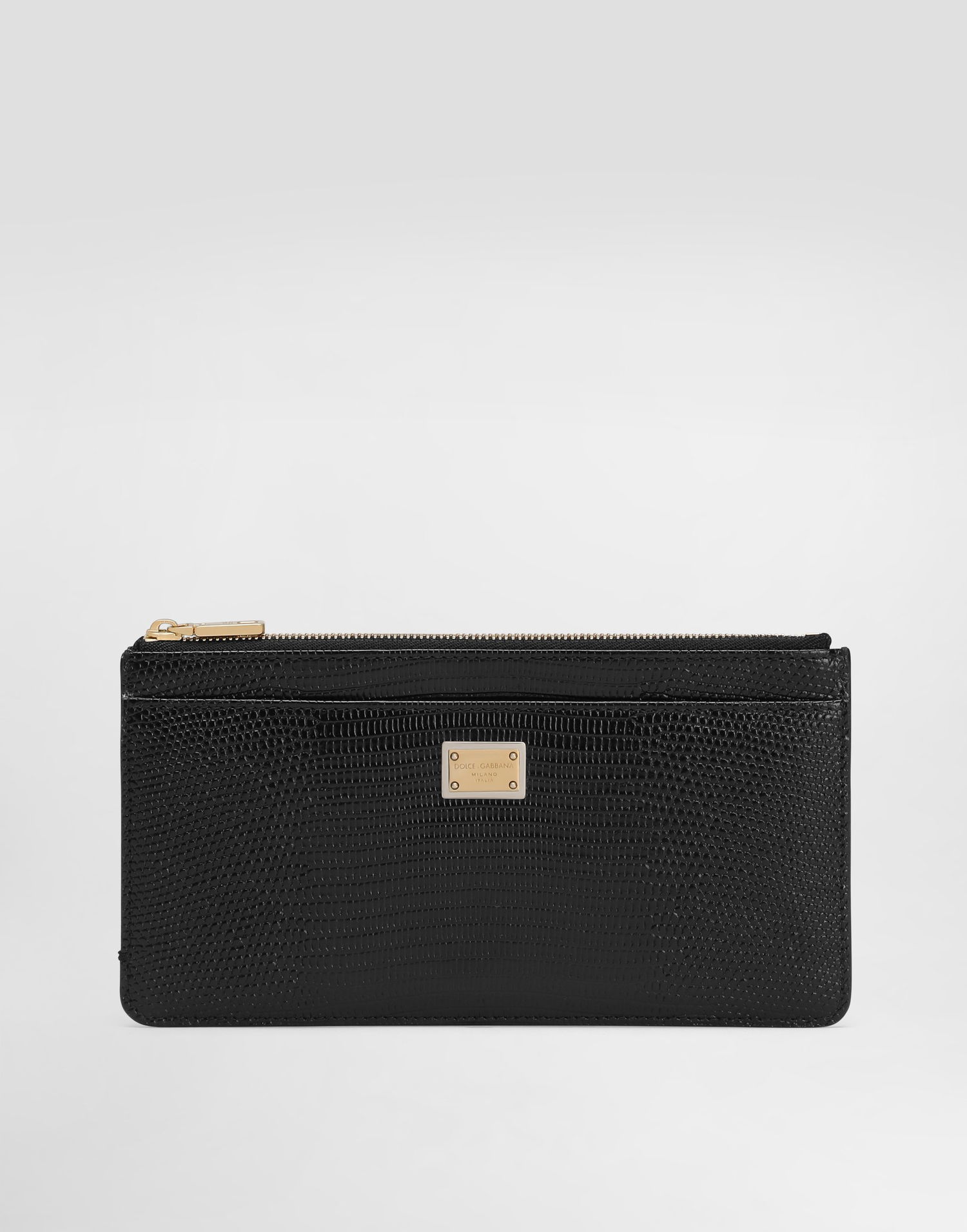 Plånbok Dolce & Gabbana Dolce & Gabbana Iguana-Print Leather Card Holder Svart | BI1265A109580999, 0