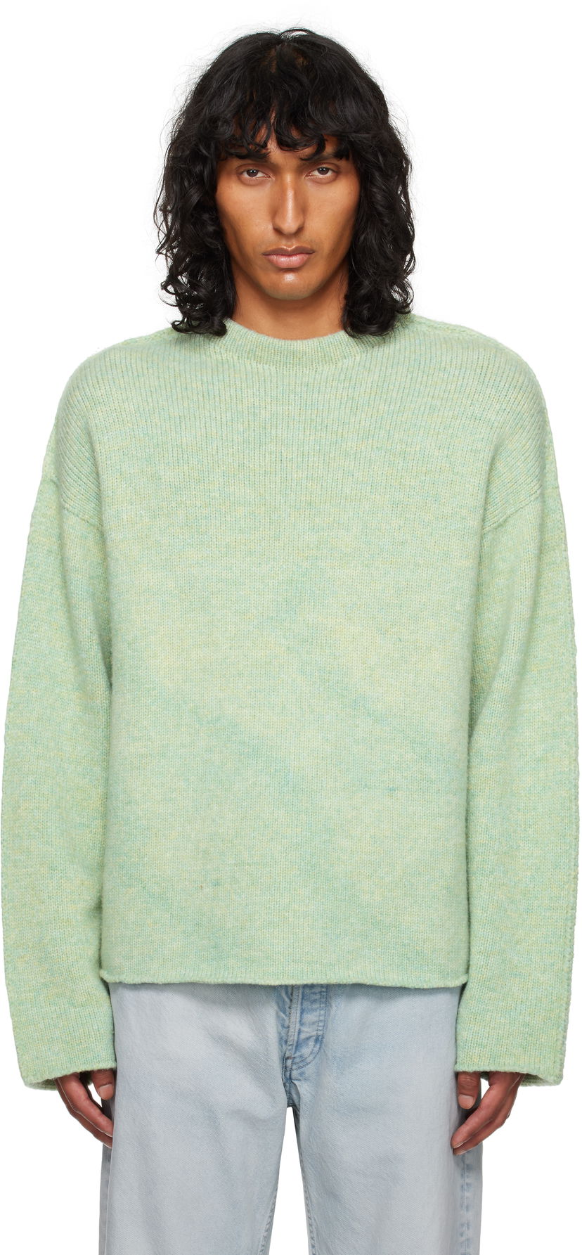 Sweater The Row Mumford Wool Blend Crewneck Sweater Grön | 810-Y845