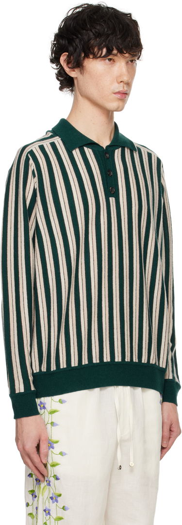 Sweater Bode Bode Hogan Stripe Polo Grön | MRF24KT006, 1