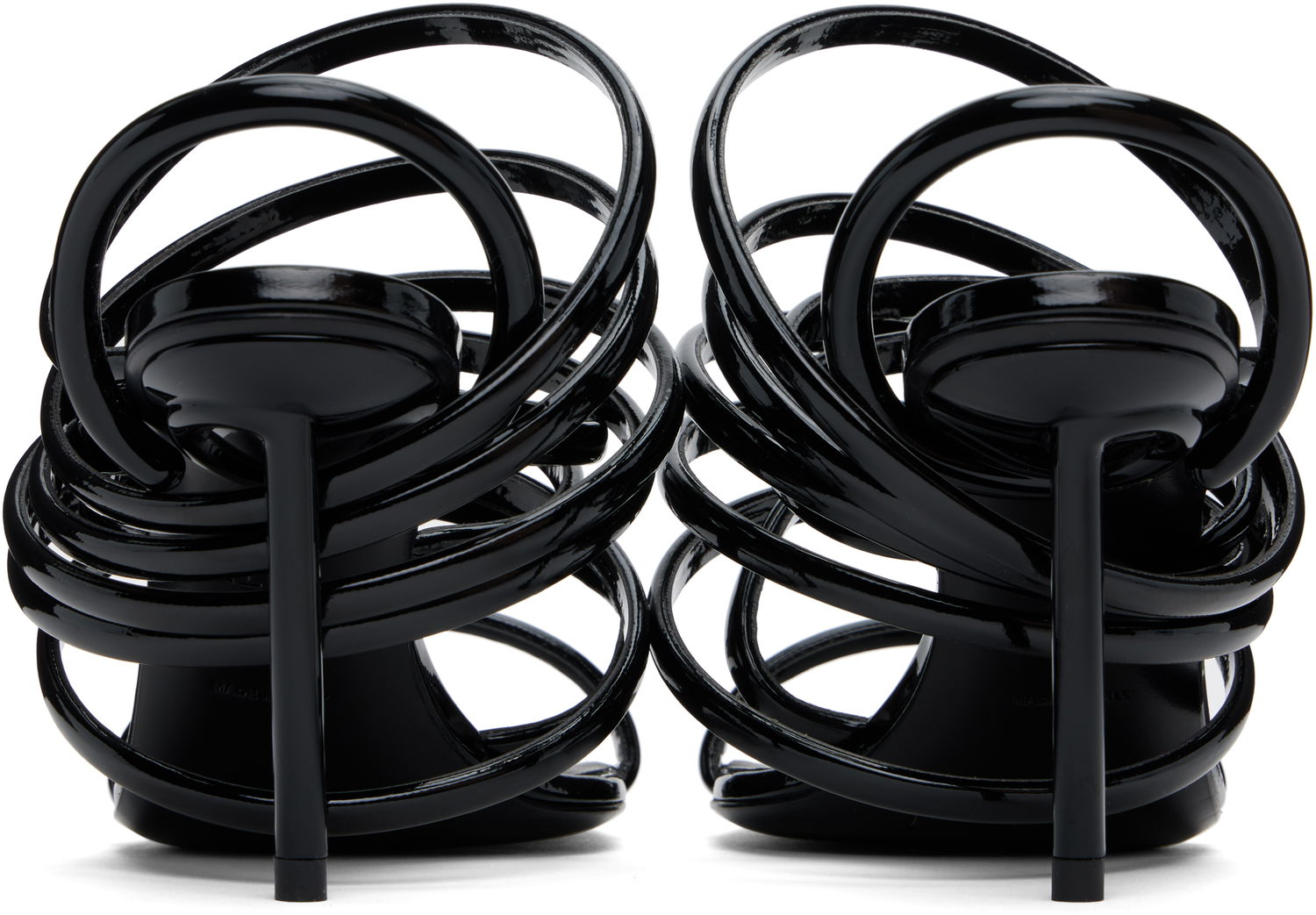 Sneakers och skor Alaïa ALAÏA Glossy Multistrap Stiletto Heel Sandals Svart | AA3S118TK049, 1