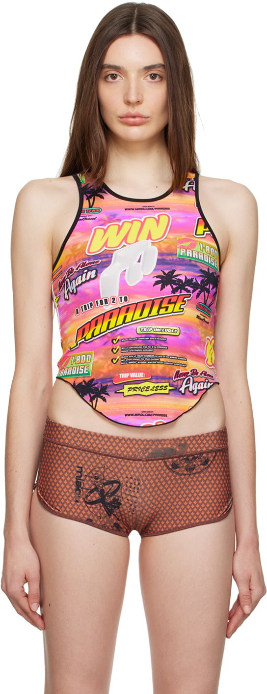 Linne Miaou Miaou Jinx Paradise Print Tank Top Flerfärgad | 7044TKLOT