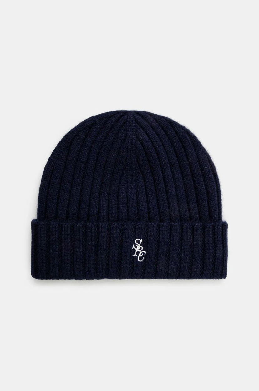 Mössa Sporty & Rich Wool Cashmere Beanie Mörkblå | AC066506302BL32