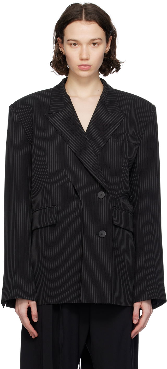 Jacka Ottolinger Ottolinger Split Pinstripe Blazer Svart | 2301612
