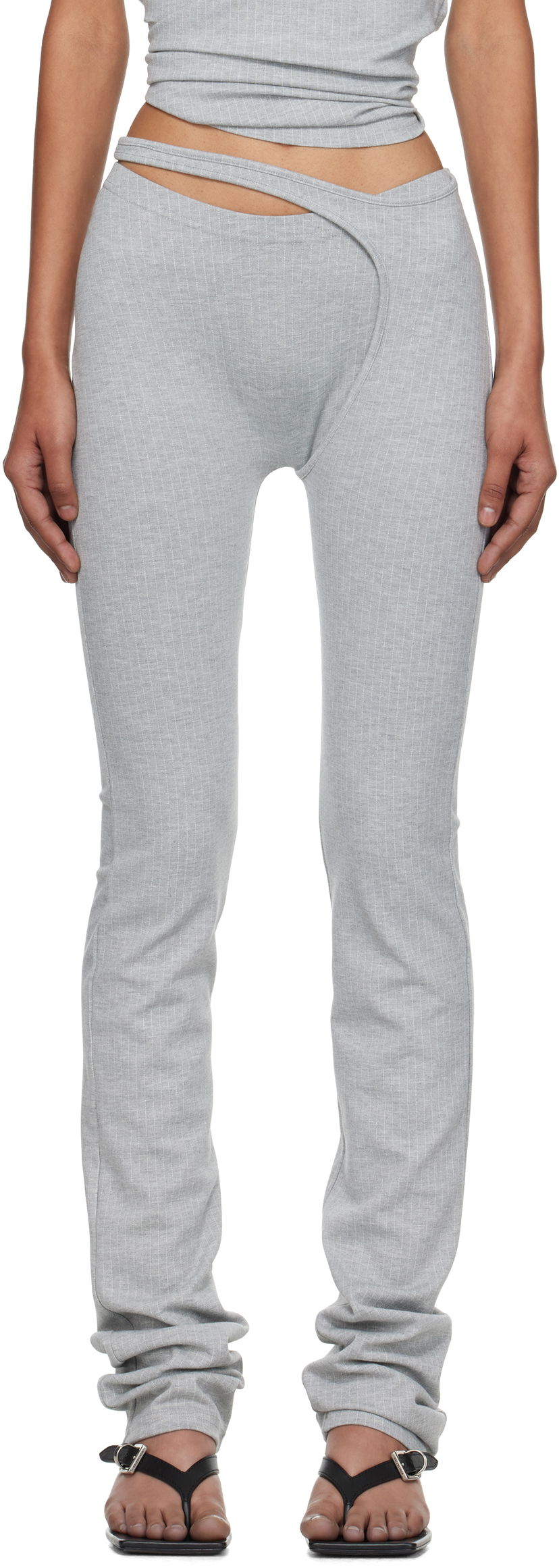 Damasker Ottolinger Ottolinger Ada Pinstriped Leggings Grå | 102-800603-04