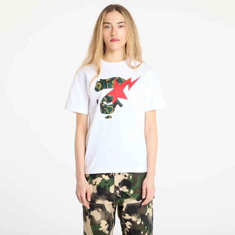 T-shirt BAPE A BATHING APE Trial Camo Face Sta Tee Vit | 001TEL301035MWH0