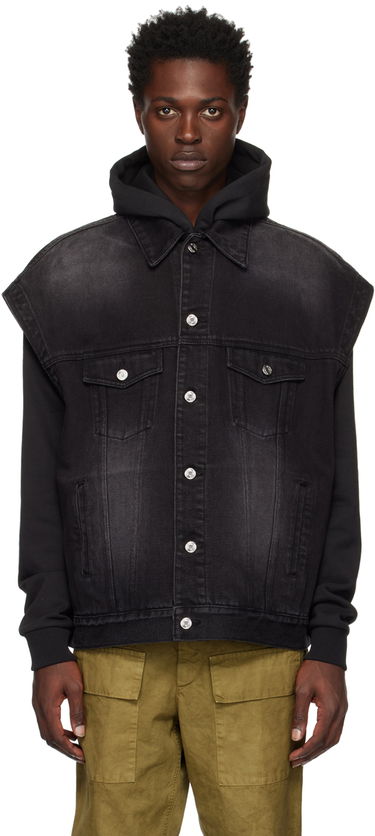 Väst We11done We11done Oversized Trucker Denim Vest Svart | WD-DV3-22-385-U-BK, 0