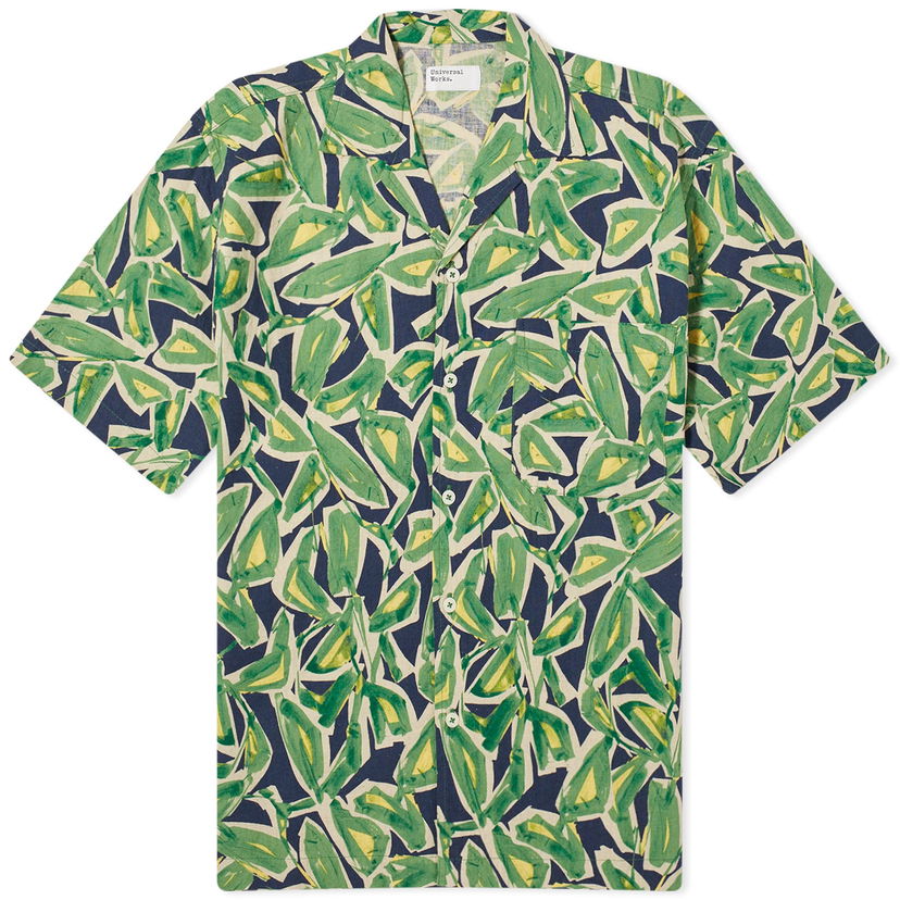 Skjorta Universal Works Universal Works Artist Flower Minari Shirt, Size Large Grön | 30173-NVY