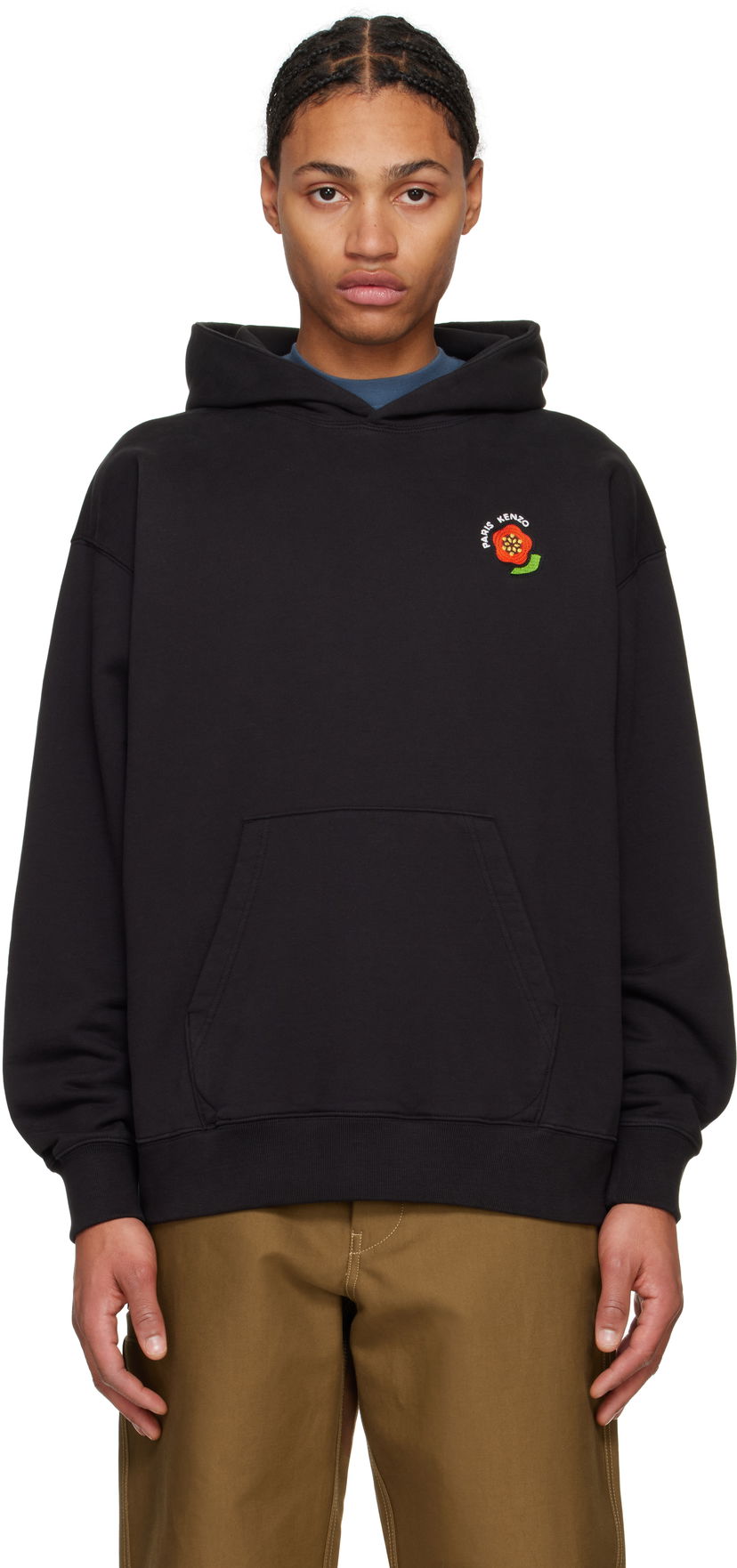Sweatshirt KENZO Embroidered 'Pop' Oversized Hoodie Svart | FF55SW2754MC