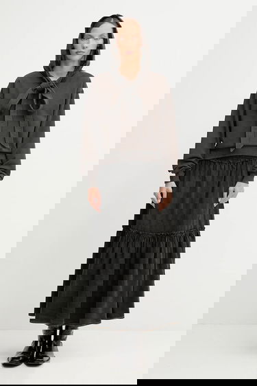 Sweatshirt JW Anderson JW Anderson Tied Bow Hoodie Brun | JW0244.PG1719, 5