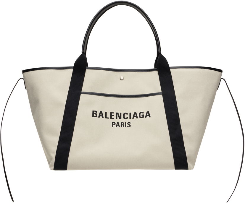 Tygpåse Balenciaga Biarritz Large Canvas Tote Bag Beige | 805116 2ABBN